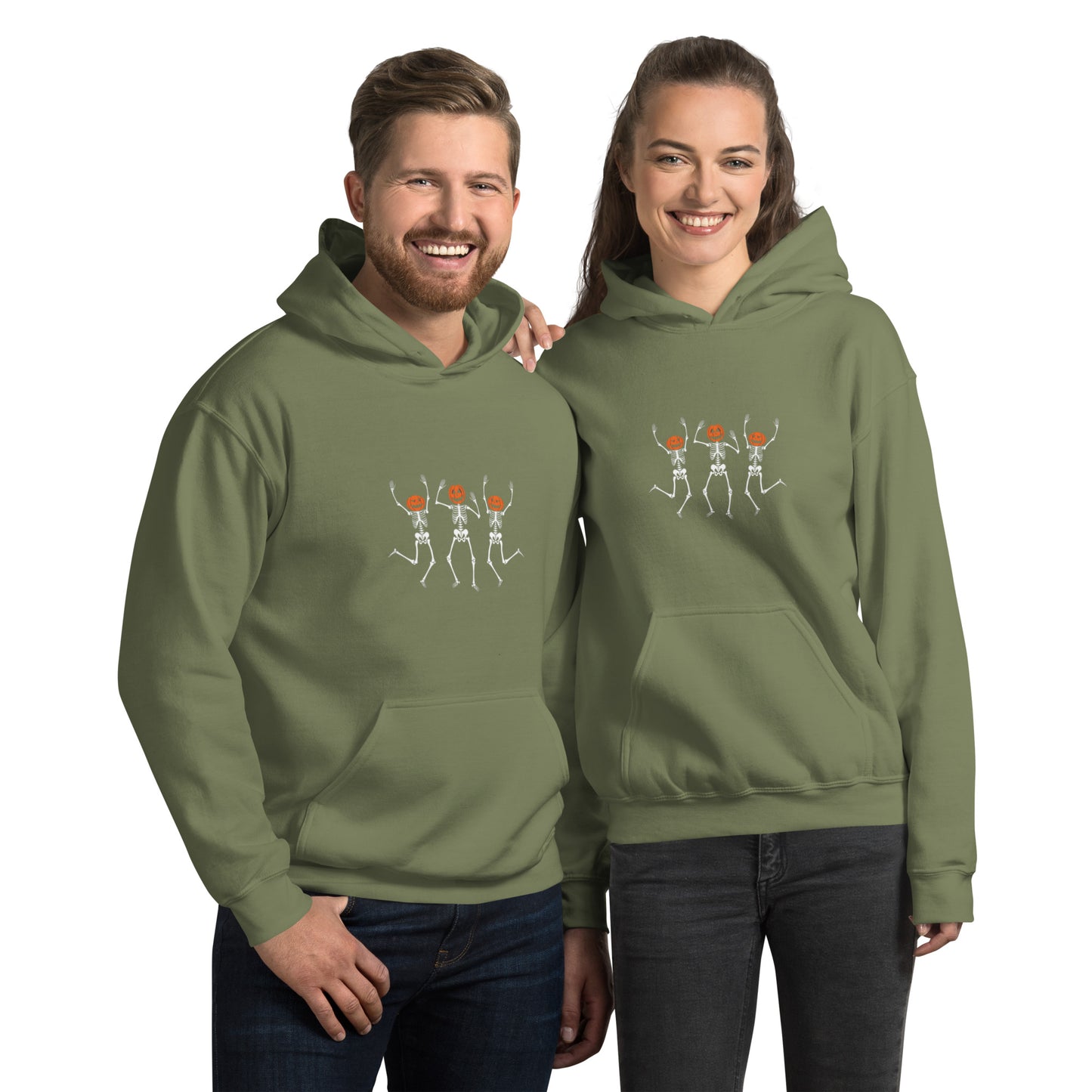 Skeleton Pumpkin Head Unisex Hoodie