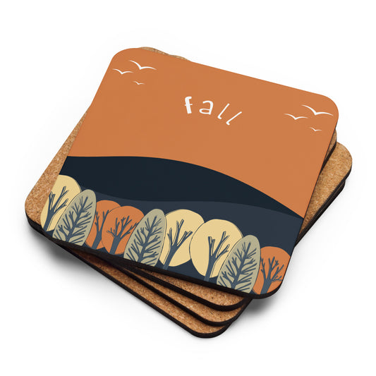 Autumn Fall Cork-back coaster