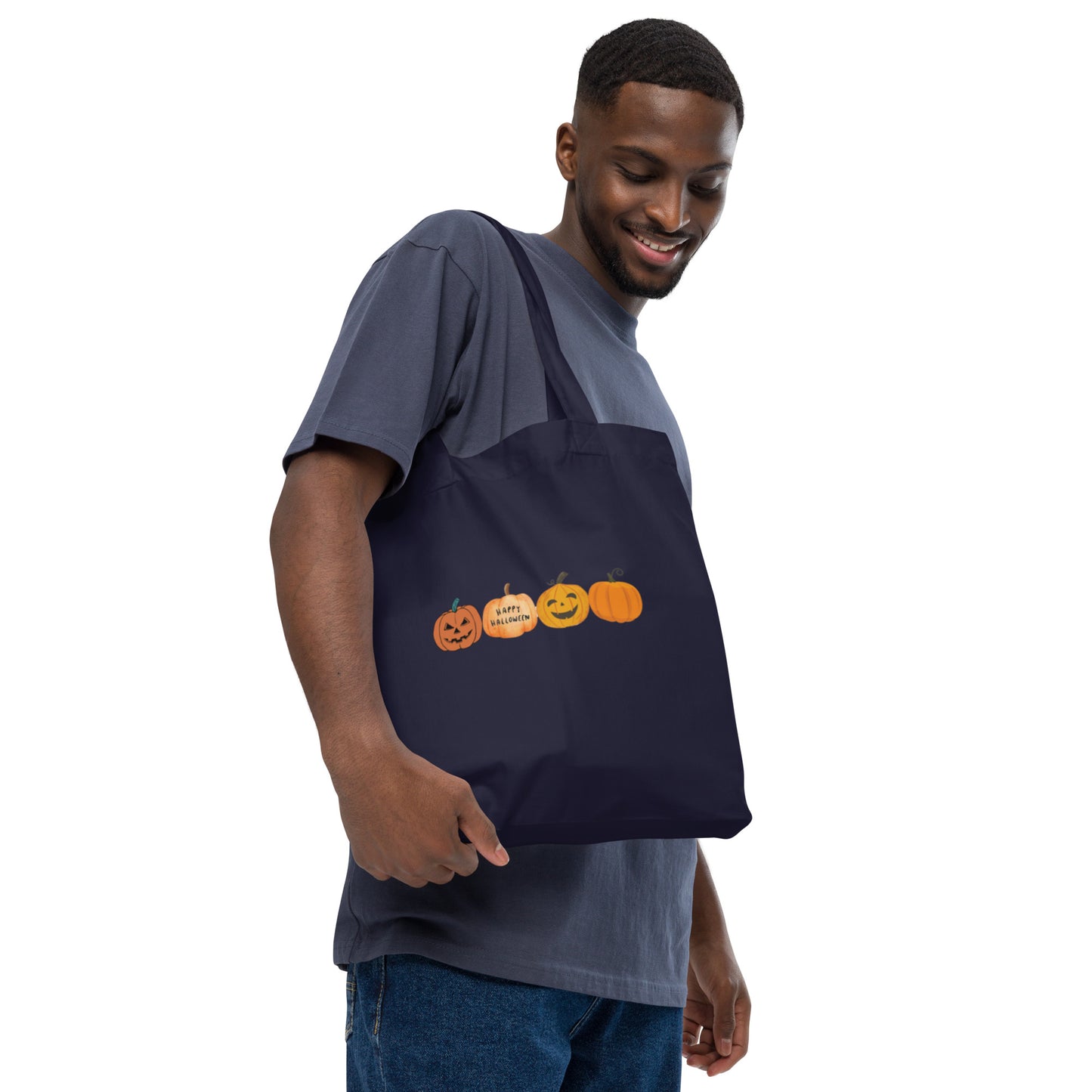 Pumpkin faces fashion tote bag