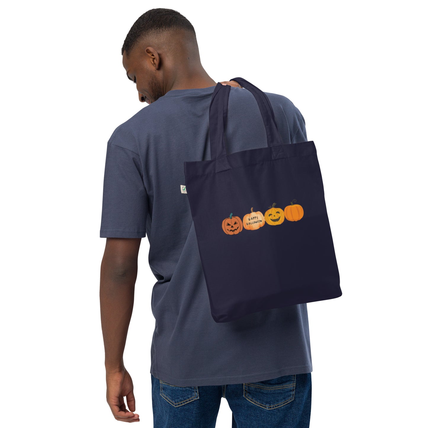 Pumpkin faces fashion tote bag