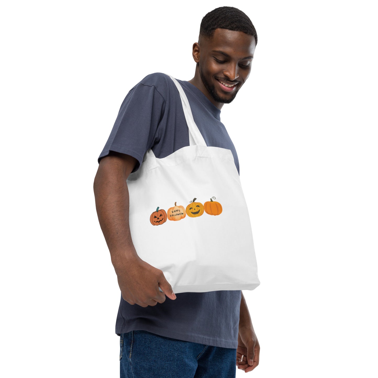 Pumpkin faces fashion tote bag