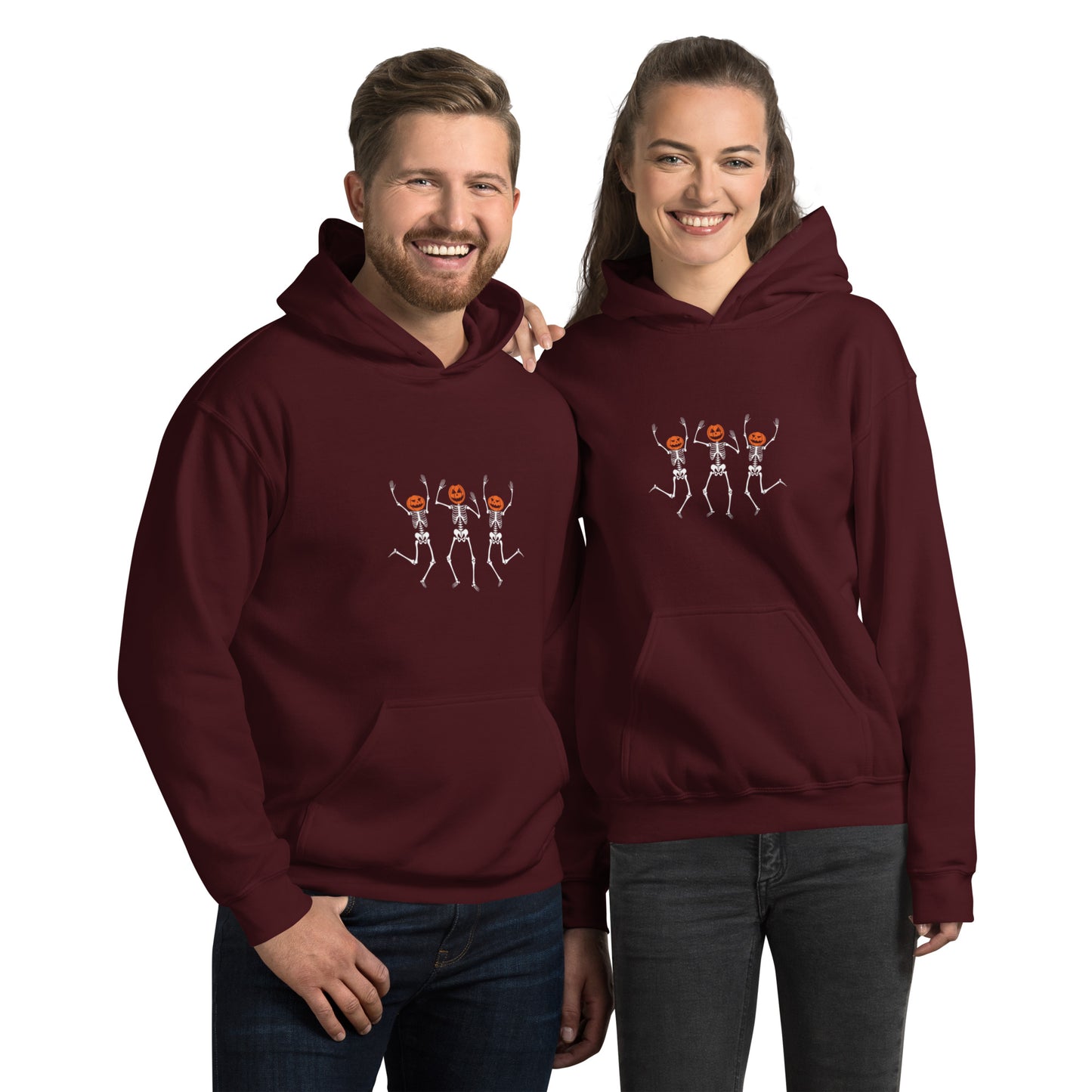 Skeleton Pumpkin Head Unisex Hoodie